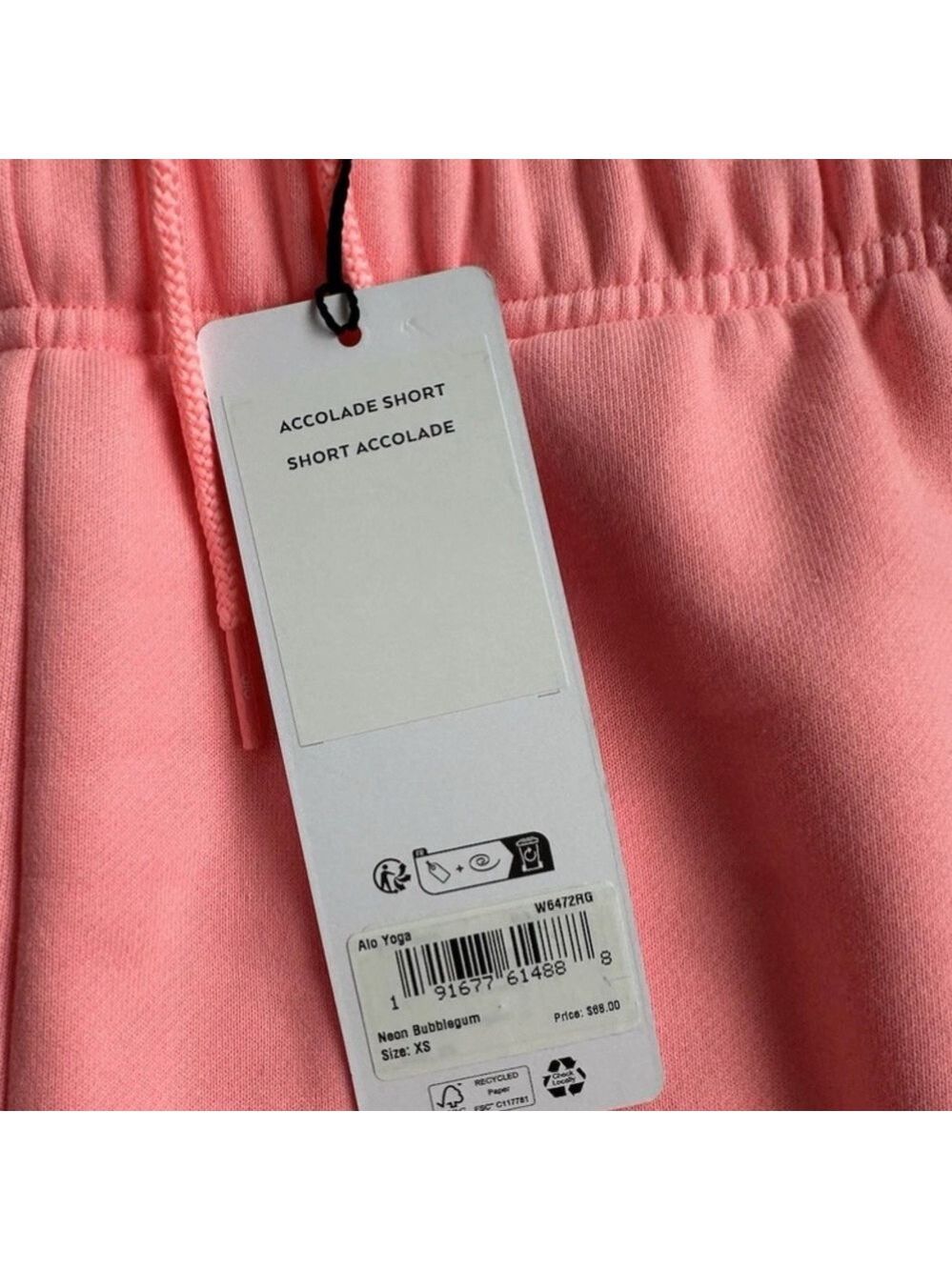 Alo Yoga Neon Bubblegum Pink Accolade Athletic Shorts NWT - Picture 8 of 9